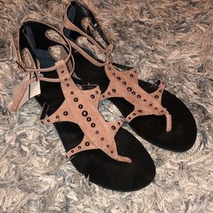 Kendal + Kylie Pink/tan sandals